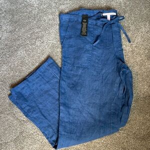 Victoria Secret Flax Linen Drawstring Pants Sz O